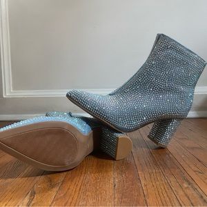 ABSOLEX Rhinestone Block Heel Booties Perfect For Taylor Swift Eras Tour